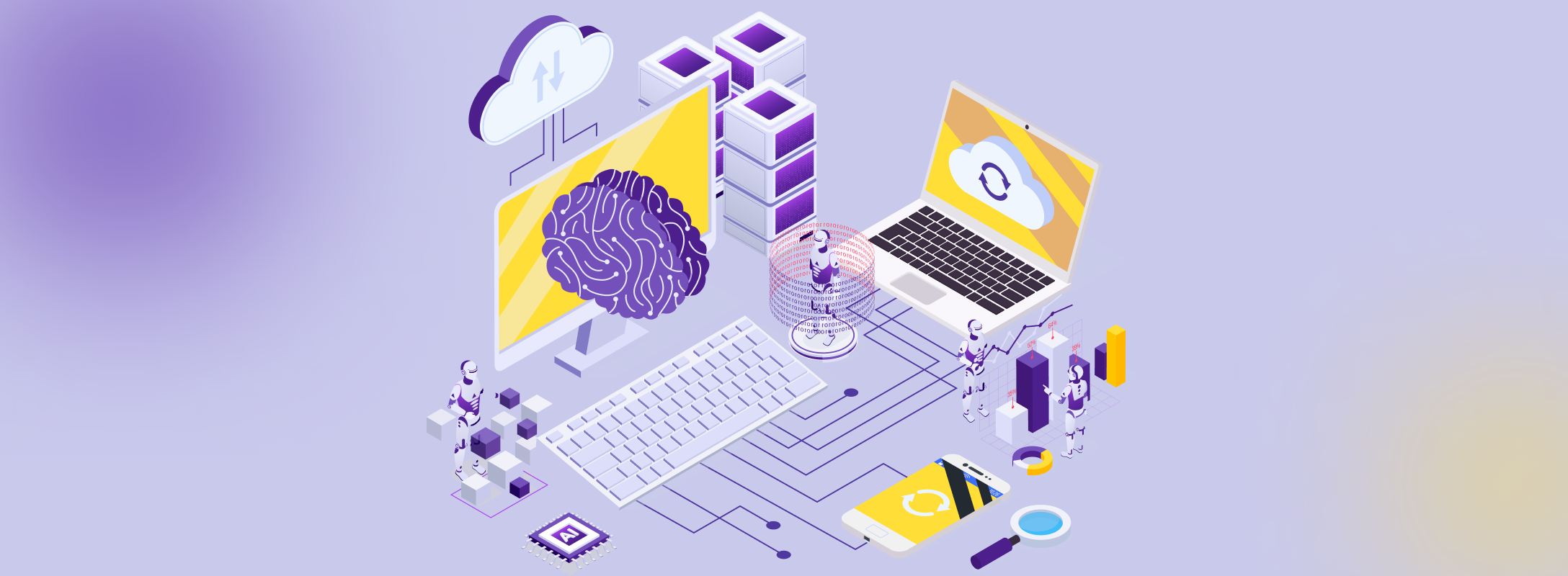 Banner image for a service page on AI development services